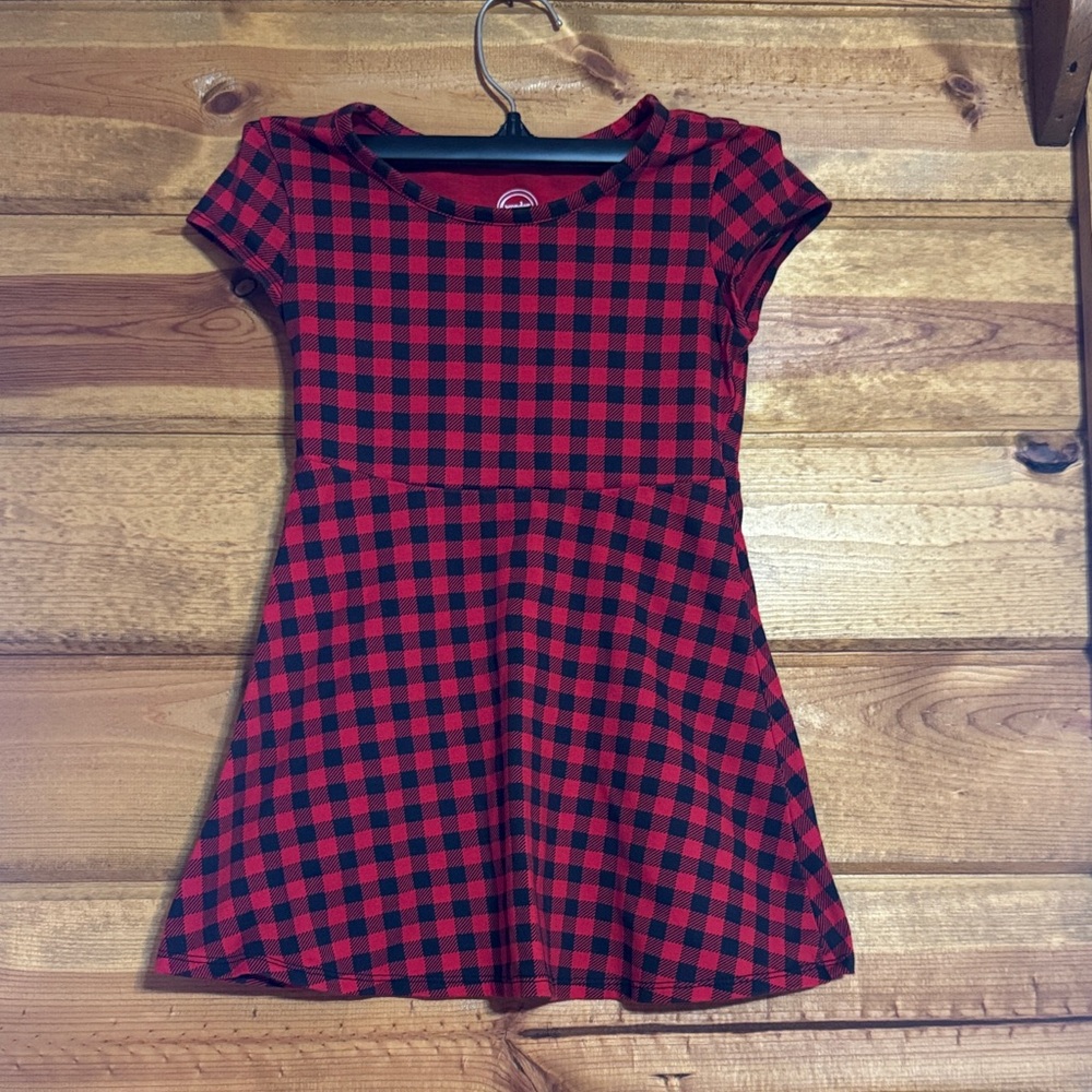 Wonder Nation Kids Dress in Red and Black Plaid